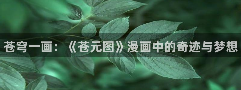 漫画岛下载官方免费：苍穹一画：《苍元图》漫画中的奇迹与梦想